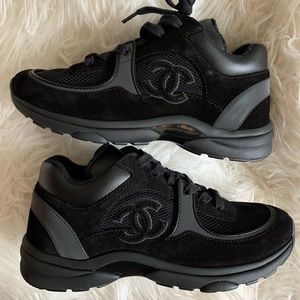 Chanel Suede Leather Mesh Sneakers 20P Collection